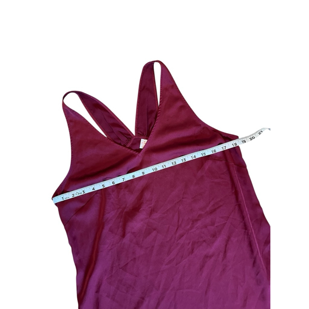 JOE FRESH Burgundy Long Side Slit Tank Sleep Slip Dress M - Picture 8 of 11